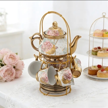 Elegant 20-Piece European Ceramic Tea & Coffee Set