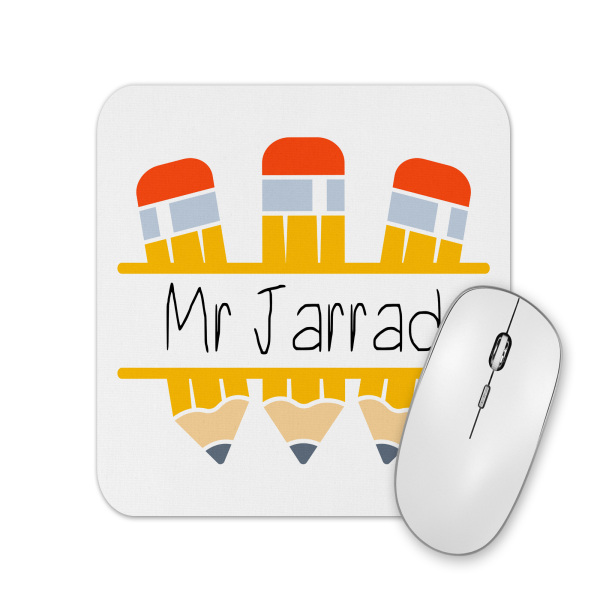 Personalised Mouse Mat - Teacher's Name Pencil Monogram