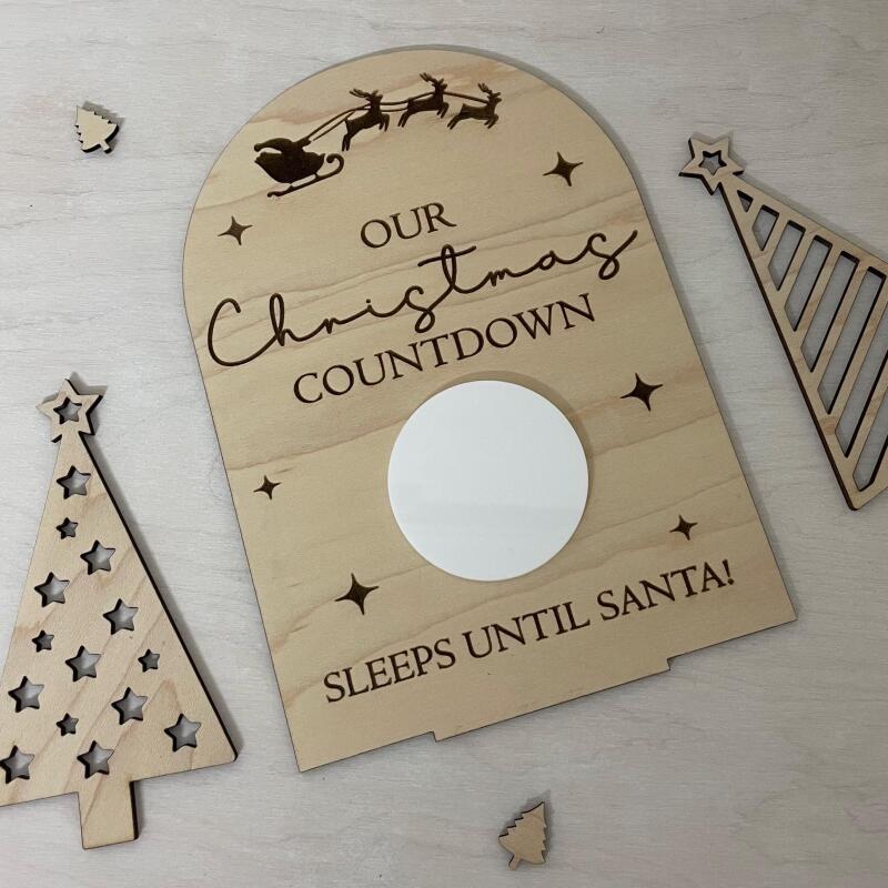 Reusable Christmas Countdown / Children's Christmas Countdown / Sleeps Until Santa / December Countdown