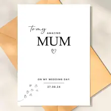 Personalised Wedding Day Card - To My Amazing Mum - Small (Approx. A6 | 105mm x 148mm | 4.1in x 5.8in) - Standard Smooth Card