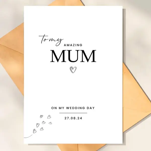 Personalised Wedding Day Card - To My Amazing Mum - Small (Approx. A6 | 105mm x 148mm | 4.1in x 5.8in) - Standard Smooth Card