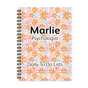 Personalised A5 Notebook - Bright Pastel Retro Daisies