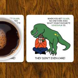 Funny Dinosaur Coaster &ndash; Novelty Gift for Him