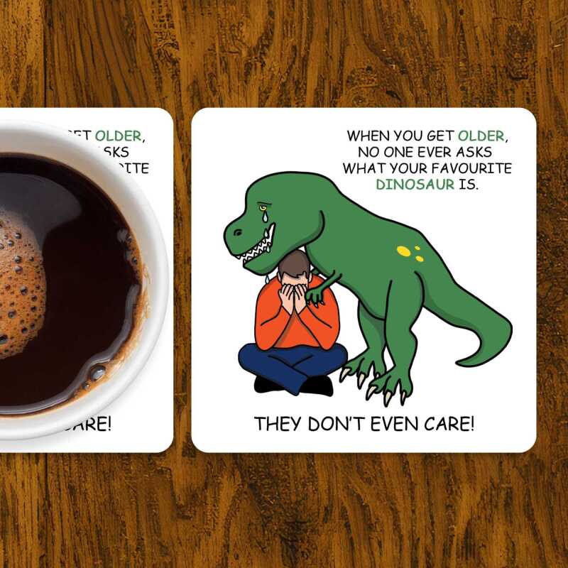 Funny Dinosaur Coaster &ndash; Novelty Gift for Him