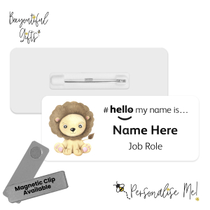 Name Badge - Watercolour Tropical Animal Hello My Name is... - Lion