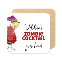 Personalised Drinks Coaster - Hand Drawn Zombie Cocktail