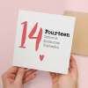 14 Year Anniversary Card 14 Year Card For Husband 14th Anniversary Card For Wife Anniversary Card For Boyfriend or Girlfriend 14 Year Card - Square (5.5x5.5) / Blank Inside