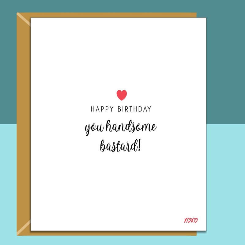 Cute Birthday Card for Boyfriend, Fiance, Husband - Funny Card on His Birthday - Personalised Inside - Love Gift Ideas - Blank inside - Regular - Matte