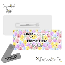 #hello my name is... Name Badge - Overlapping Flowers