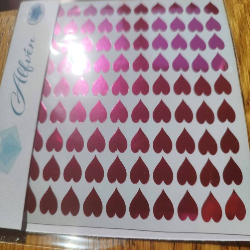 100 Heart Stickers - 1 - Pink