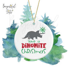 Ceramic Christmas Tree Decoration - Have A Dinomite Christmas