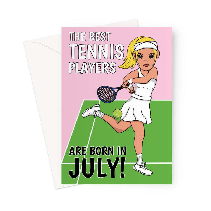Lady Tennis Player Birthday Card - A5 Portrait - 1 Card