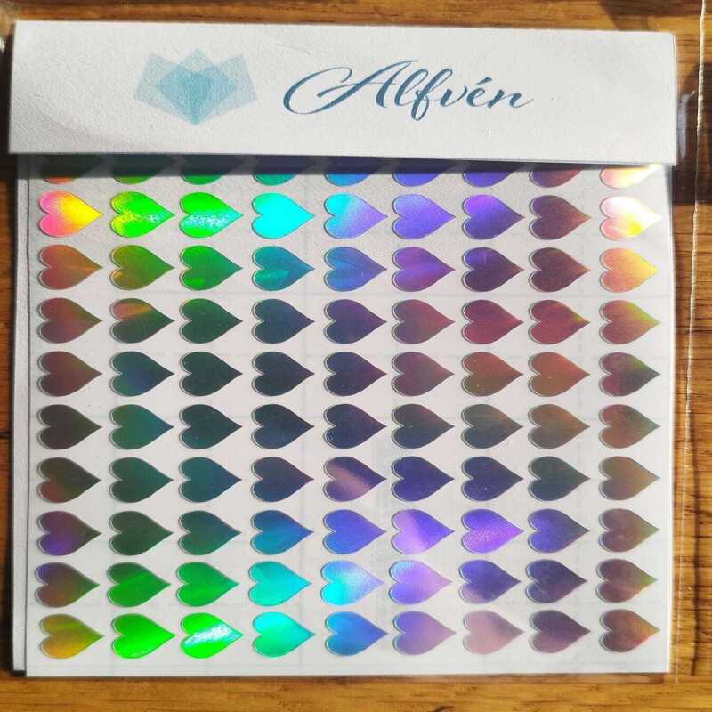 Gold, Silver or Holographic Heart Stickers 100 in a set 1cm and 8mm - 1 - Gold