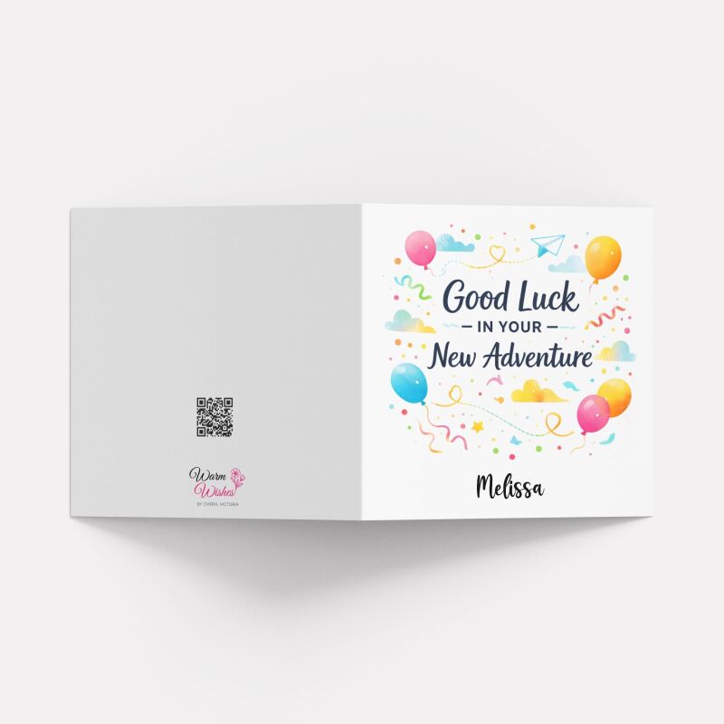 Personalised Good Luck Card &ndash; Good Luck In Your New Adventure &ndash; Leaving Card, New Job Card, Farewell Colleague Gift UK - Smooth No Message - Kraft Brown