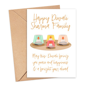 Personalised Diwali Card - Happy Diwali Family Name
