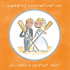 Holy Mackerel Perfect pair rowing themed wedding card by Rosie Brooks - blank inside - 15cm square