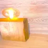 Large wooden Rustic Industrial Lamp Inset – Reclaimed Wood – Quirky Square Rectangle – Desk Lamp Table Lamp –