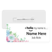 #hello my name is... Name Badge - Watercolour Succulent Corner