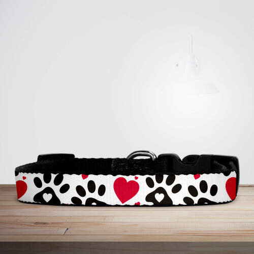 Valentine's Day Hearts & Paws Dog/Puppy Collar
