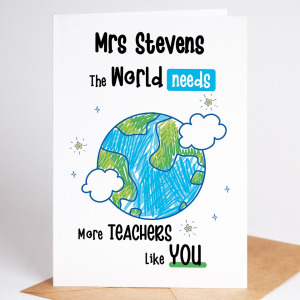 Personalised Thank You Teacher Card - The Best Teacher In The World