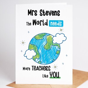 Personalised Thank You Teacher Card - The Best Teacher In The World