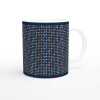 Coloured Spots on Blue Ceramic Mug - Ceramic White