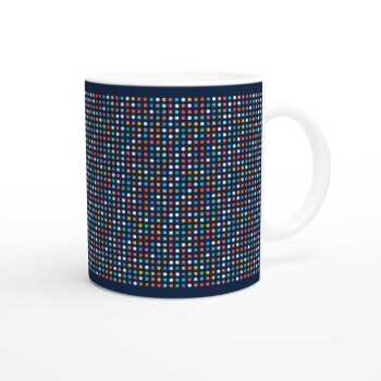 Coloured Spots on Blue Ceramic Mug