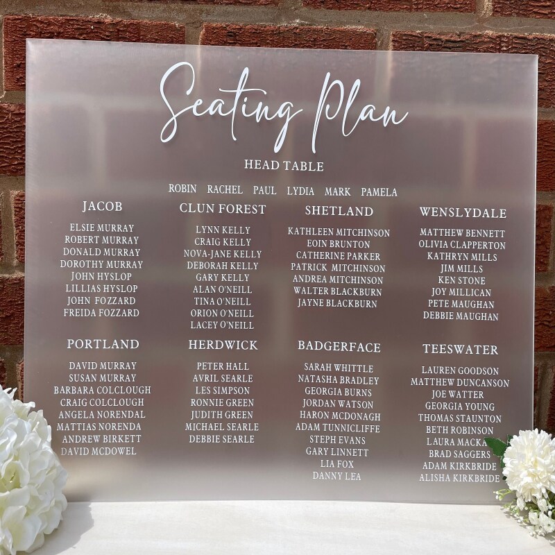 Wedding Table Plan / Seating Plan / A2 Acrylic Sign / Personalised Sign / Acrylic Seating Plan / Welcome To The Wedding / - Gold