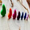 Handmade Colorful Polymer Clay Heart Stud Earrings, Hypoallergenic