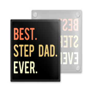 Father's Day Coaster - Best Step Dad Ever - Toughened Glass Coaster
