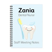 Personalised A5 Notebook - Cute Tooth Blue