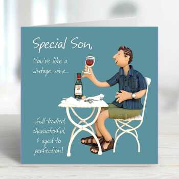Special son birthday card for him - designed by Erica Sturla - 15cm square and blank inside, made in the UK