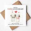 1 Year Anniversary Card for Husband or Wife – Funny & Romantic 1st Paper Anniversary Greeting Card – Perfect for Couples