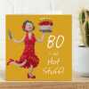 80th birthday card for her - designed by Erica Sturla - 15cm square and blank inside, made in the UK