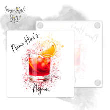 Personalised Negroni Glass Coaster with Splash Effect