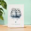 Anniversary Card for Her or Him Anniversary Card for Wife Anniversary Card For Husband Boyfriend or Girlfriend Owl Card - Portrait (5x7) / Blank Inside