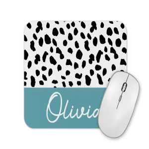 Personalised Mouse Mat - Dalmatian Print with Colour Block - Colour 2