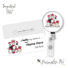 #hello my name is... Name Badge & Metal ID Reel - Cat Christmas Tree