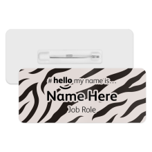 #hello my name is... Name Badge - Zebra Animal Print