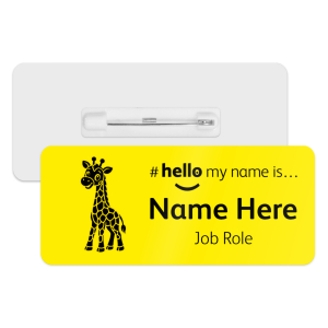 #hello my name is... Name Badge - Classic Yellow - Giraffe