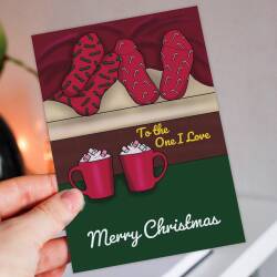 To the one I love. Merry Christmas personalised Holidays, Xmas, festive card for wife, husband, girlfriend, boyfriend (Size A6/A5/A4)