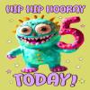 5 Today | Cute Card | Alien card