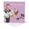 Priodas hapus - a beautiful Welsh wedding card - designed by Erica Sturla - 15cm square and blank inside, made in the UK