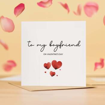 Valentine's Day Card for Boyfriend, Cute Simple Design for Valentine's Day