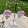 Polymer clay, Ice Cream Cone Hoop Earrings: Fun Summer Jewelry - silver