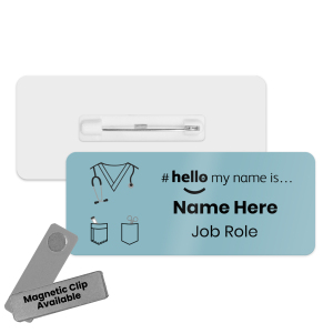 Name Badge - Colour Nurse Scrubs Hello My Name is... - Blue