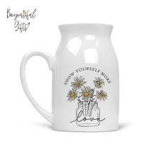 Ceramic Milk Jug/Small Vase - Show Yourself More Love