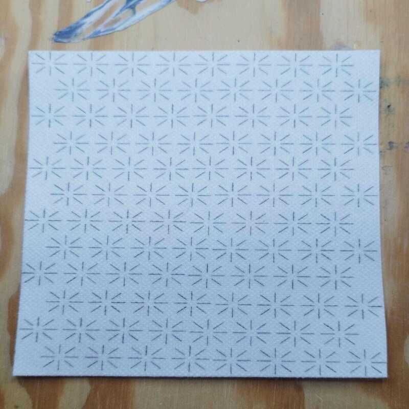 Washable Sashiko  Cherry Blossom and Japanese Bell Flower Transfers | Removable Visible Mending Transfers