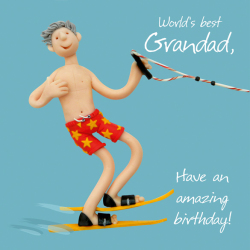 Holy Mackerel Worlds Best Grandad Birthday Card Card is 15cm square and blank inside