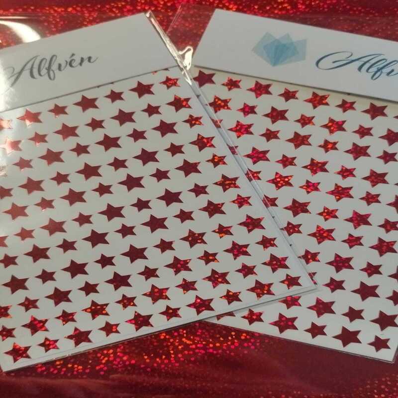 Red Glitter Star Stickers
